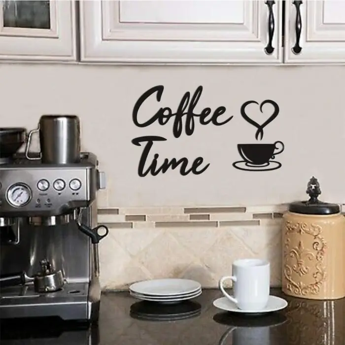 Coffee Time Ahşap Modern Kahve Mutfak Dekoru