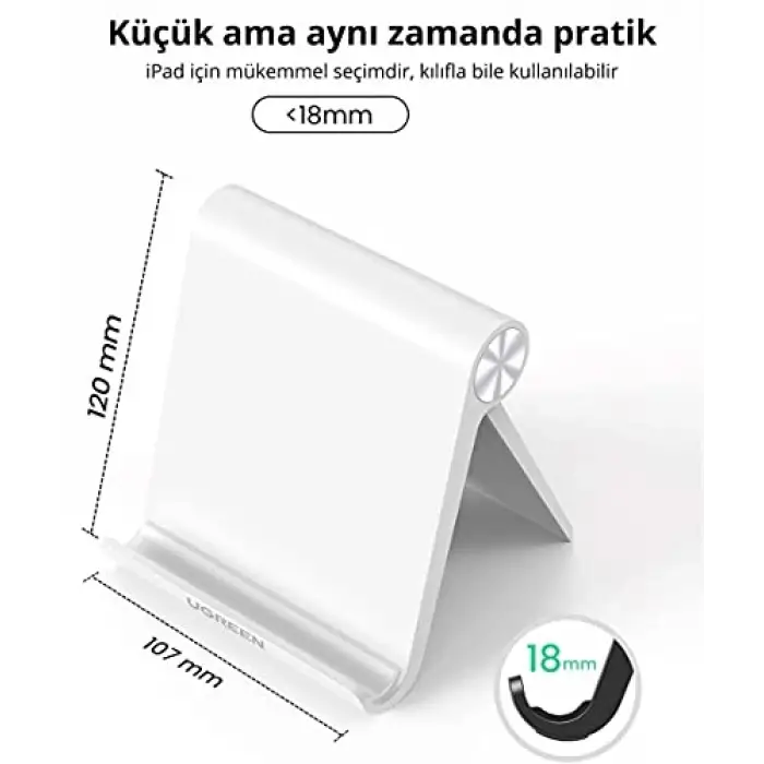 Çok Açılı Masaüstü Tablet Standı, Beyaz