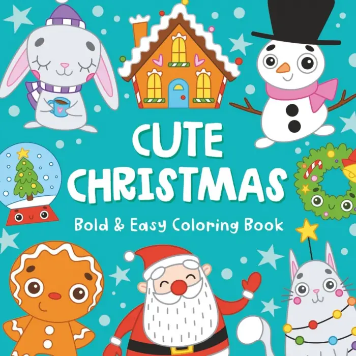 Coloring Book Cute Christmas Bold Easy