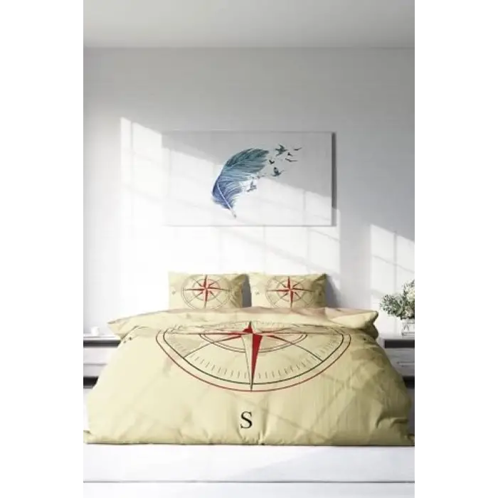 Compass Klasik Çift Kişilik Nevresim Takımı, monohome3657