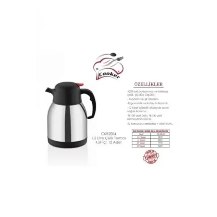 Cooker CKR2004 Paslanmaz Çelik Termos (1.5LİTRE)