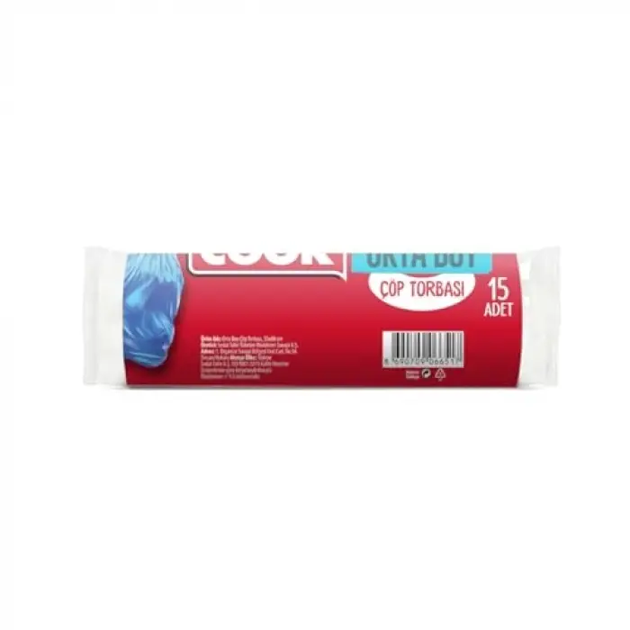 Çöp Torbası Orta Boy 55 x 60 cm (15 Adet/Rulo)