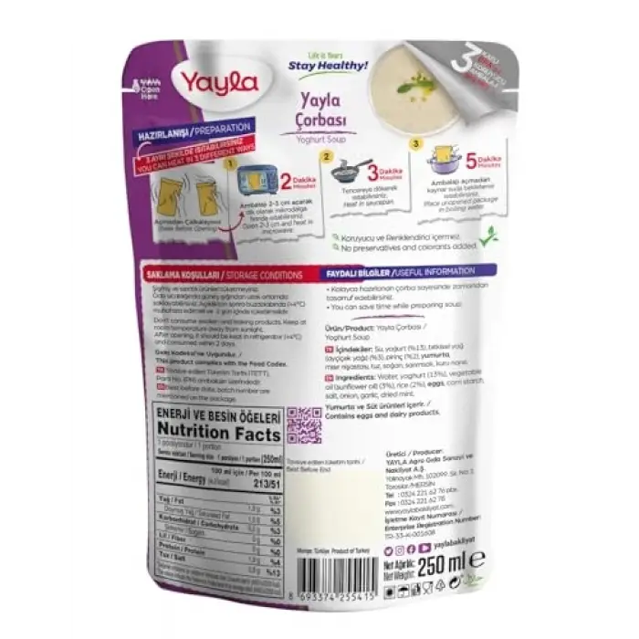 çorbası, 250 g tekli paket