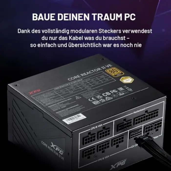 Core Reactor II ve 850G-Bkceu 850W 80+ Gold 120 mm Gaming Full Modüler Power Supply (COREREACTORIIVE850G-Bkceu)