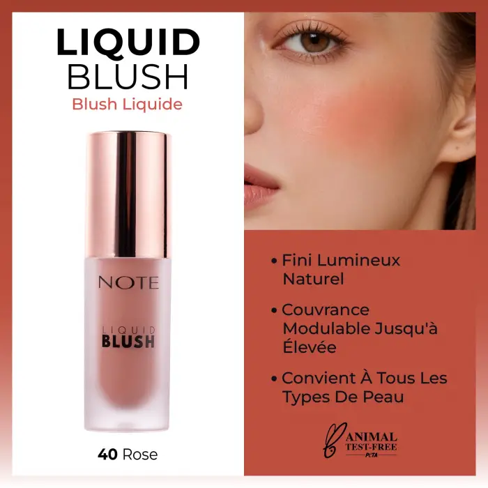 Cosmetics Liquid Blush Nemlendirici Etkili Likit Allık - 40 Rose