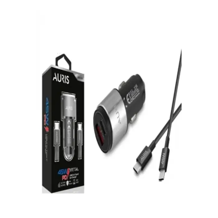 CR10 Type-C PD Oto Şarj Seti, 45W, Siyah