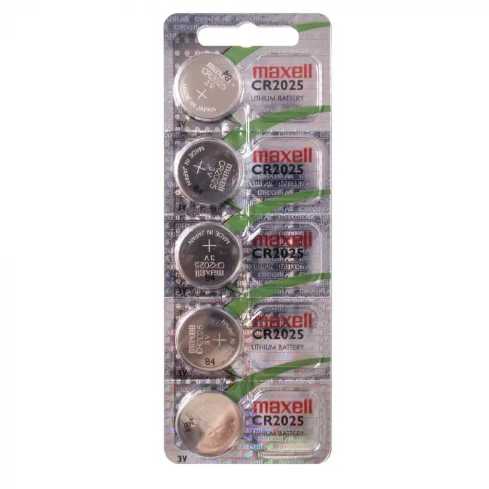 CR2025 piller, 5 adet, Lityum, 3 V, 170 mAh, gri