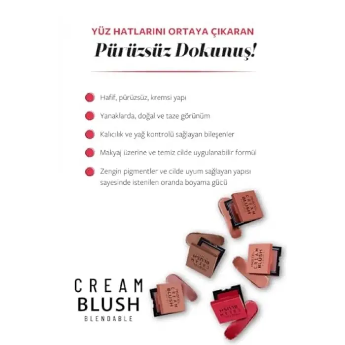 Cream Blush - Krem Allık, 48 Romance, 3.6g