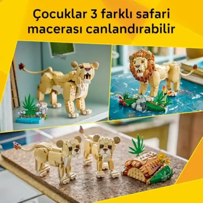Creator 3’ü 1 Arada Vahşi Hayvanlar Görkemli Aslan Yapı Seti 31386