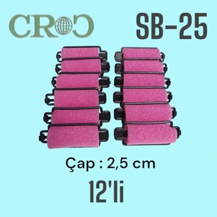Croc SB-25 Sünger Bigudi 12li
