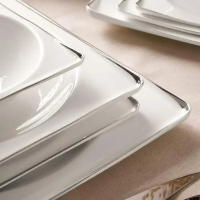 Crystal İxir Yemek Takımı, Platin, 56 Parça, 12 Kişilik