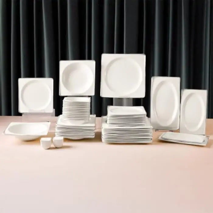Crystal İxir Yemek Takımı, Platin, 56 Parça, 12 Kişilik