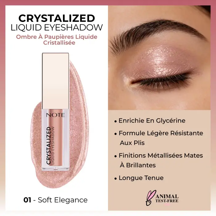 Crystalized Liquid Eyeshadow Likit Metalik Göz Farı, 01 Soft Elegance