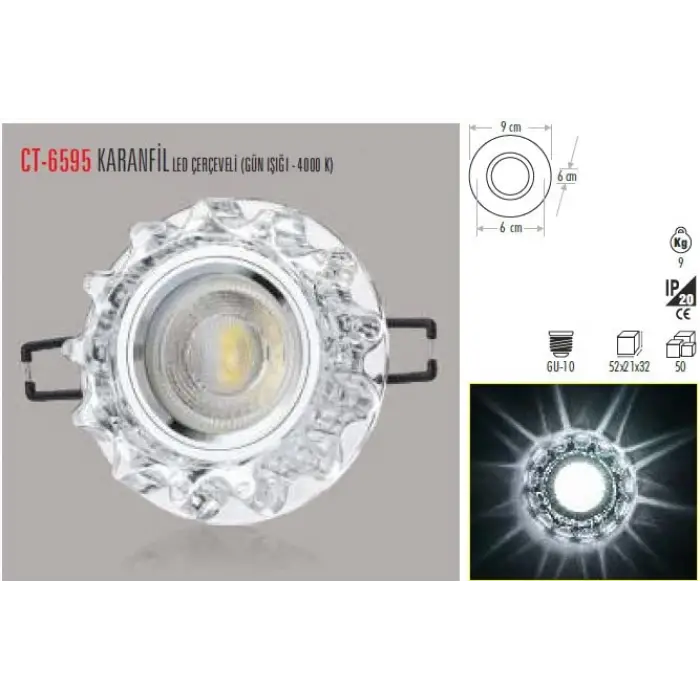 CT-6595 KARANFİL CAM SPOT(AMPULSUZ)