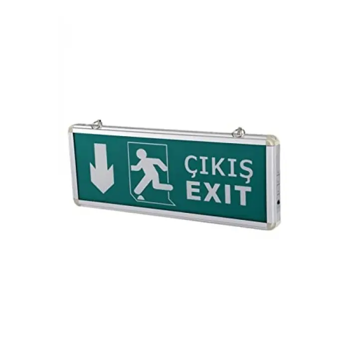 CT-9167 3 W Acil Çıkış Exıt Levhası (Aşağı) Ledli Şarjlı