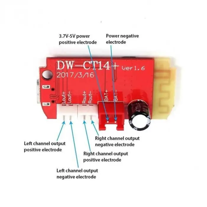 CT14 Bluetooth Amfi Devresi, 2x5W Stereo Ses Kartı