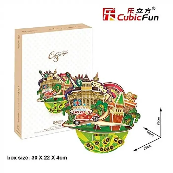 Cubic Fun 3D 64 Parça Puzzle Las Vegas Şehir Kompozisyonu