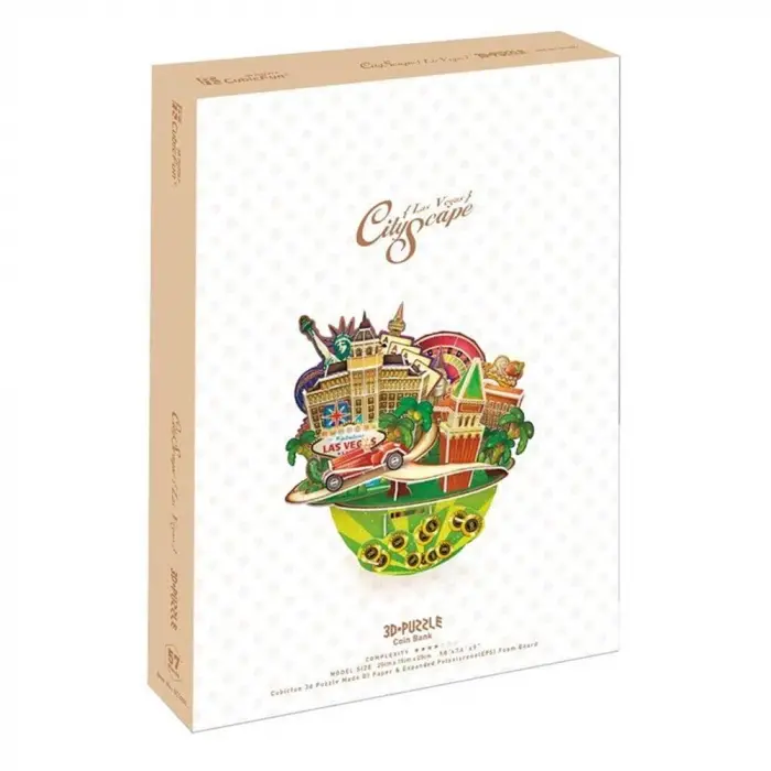 Cubic Fun 3D 64 Parça Puzzle Las Vegas Şehir Kompozisyonu