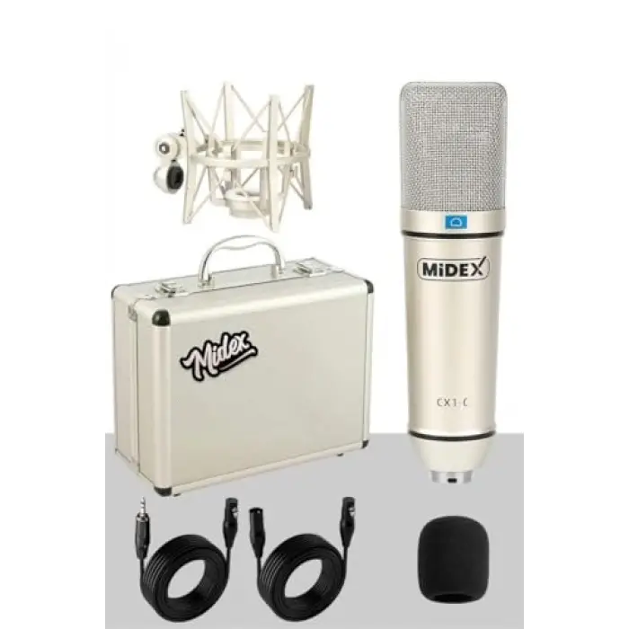 CX1-PH Kondanser Stüdyo Mikrofon Phantom Power Kulaklık Stand Full Set