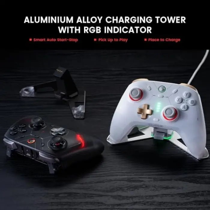 Cyclone 2 Wireless PC Controller, 1000Hz; Tmr Joysticks | Hall Effect & Micro 2si 1 arada Tetikleyiciler, PC/Android/Switch/Switch 2 için Şarj Dock ile PC Oyun Denetleyicisi