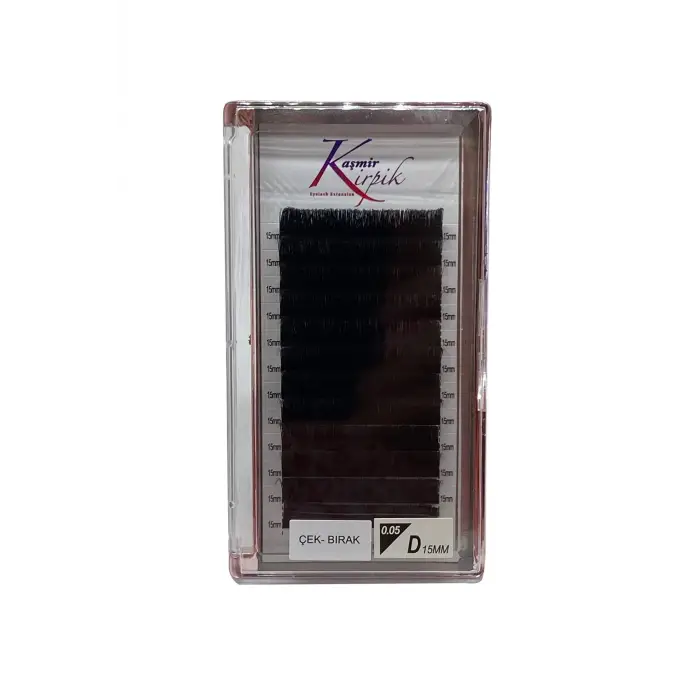 D kıvrım tek boy kirpik, 0.05 mm, 15 numara