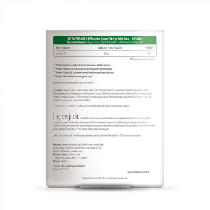 D3 vitamini, 96 tablet