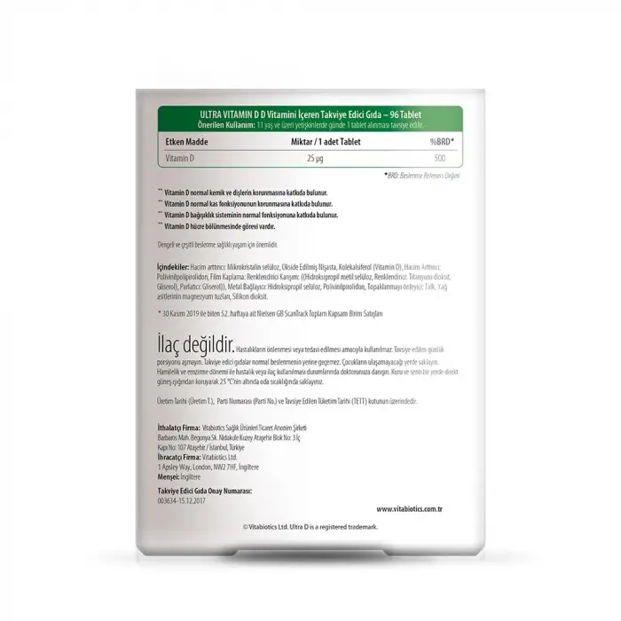 D3 vitamini, 96 tablet