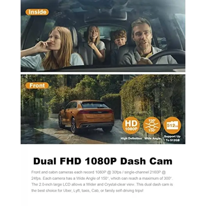 D30 Wi-Fi 4K Araç Kamerası