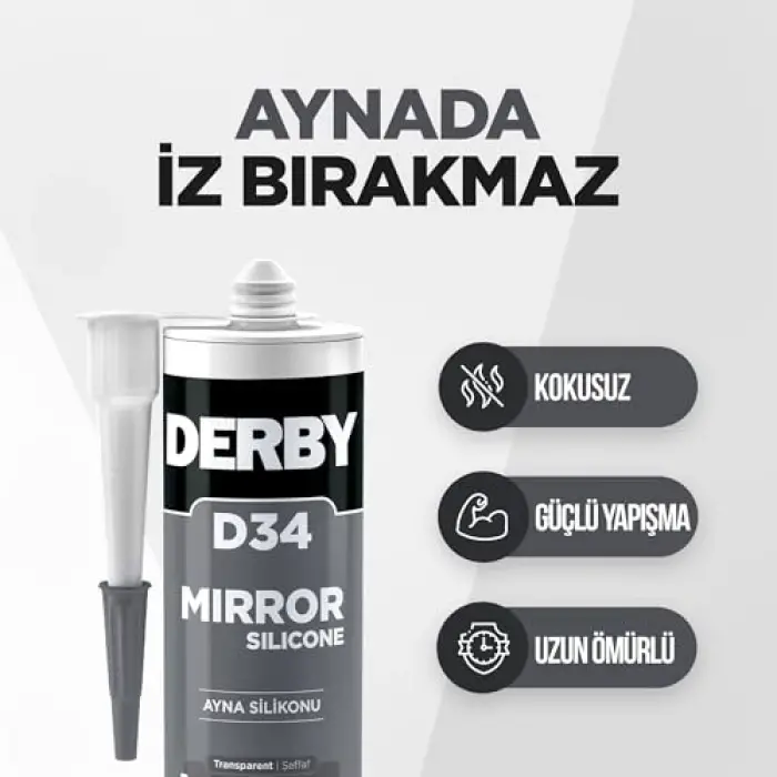 D34 Ayna Silikonu, Şeffaf, 320g