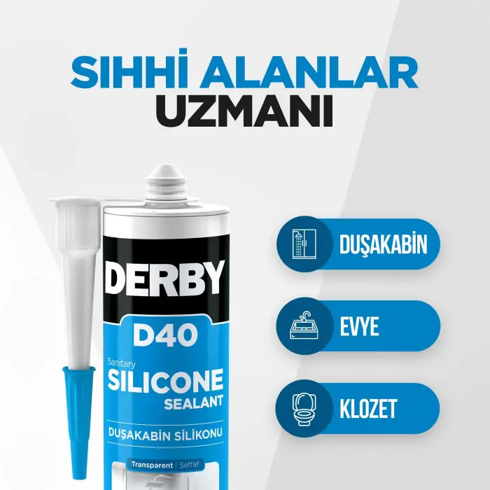 D40 Duşakabin Silikonu, Şeffaf, 320 g