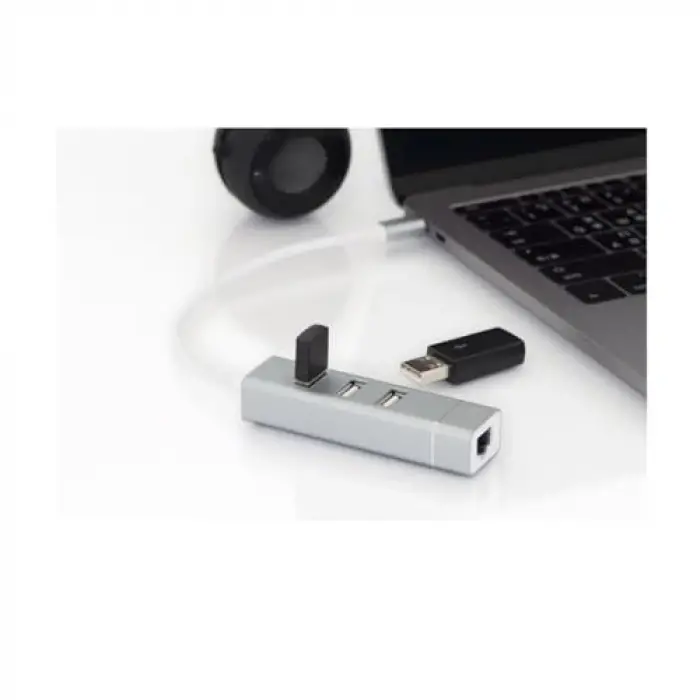 DA-70253 Usb Type-C 3-Port Hub + Hizli Ethernet Lan Cevirici
