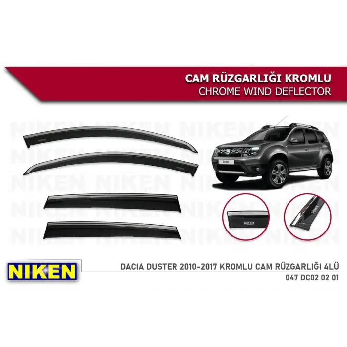 Dacia ile Uyumlu Kromlu Cam Rüzgarlığı Duster 2010-2017