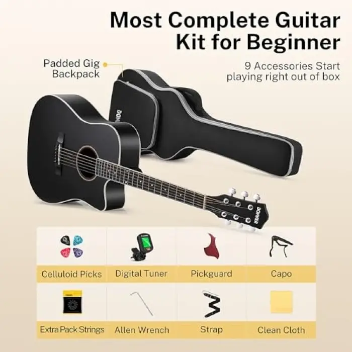Dag-1CB Cutaway Siyah Akustik Gitar Seti