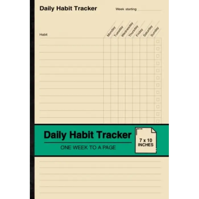 Daily Habit Tracker: Habit Tracking Notebook | One Week to a Page | Medium