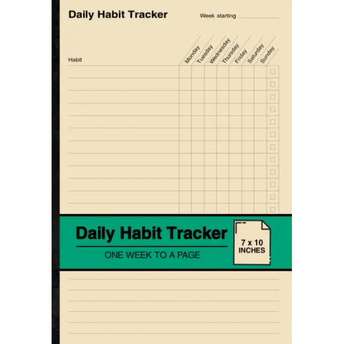Daily Habit Tracker: Habit Tracking Notebook | One Week to a Page | Medium
