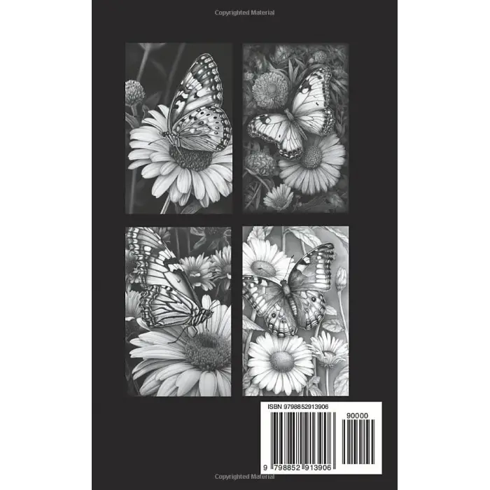 Daısıes & Butterfıles, Book, Pocket Grayscale Coloring