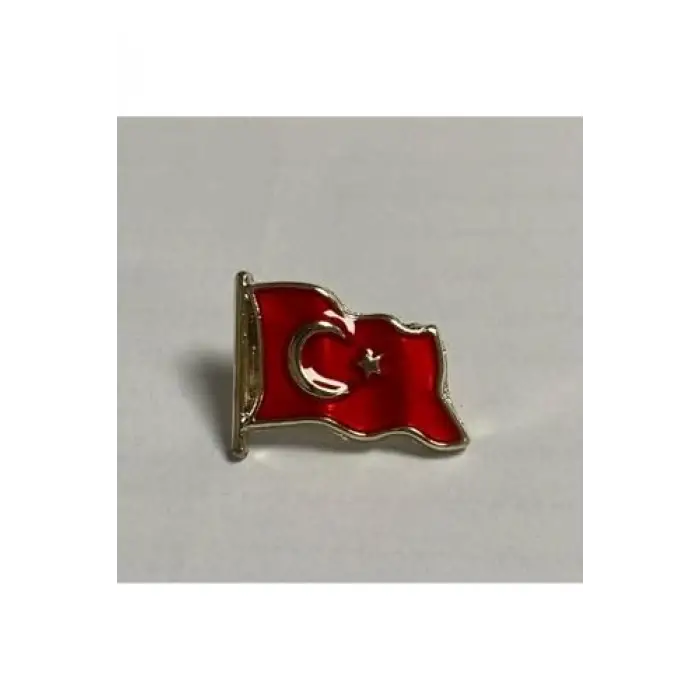 Dalgalı Türk Bayraklı Yaka Rozeti