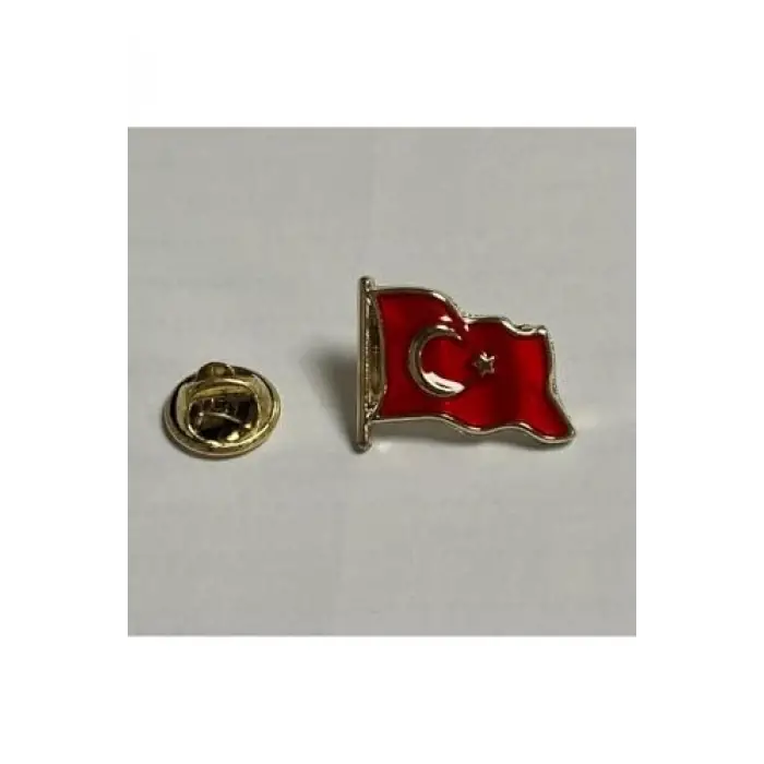Dalgalı Türk Bayraklı Yaka Rozeti