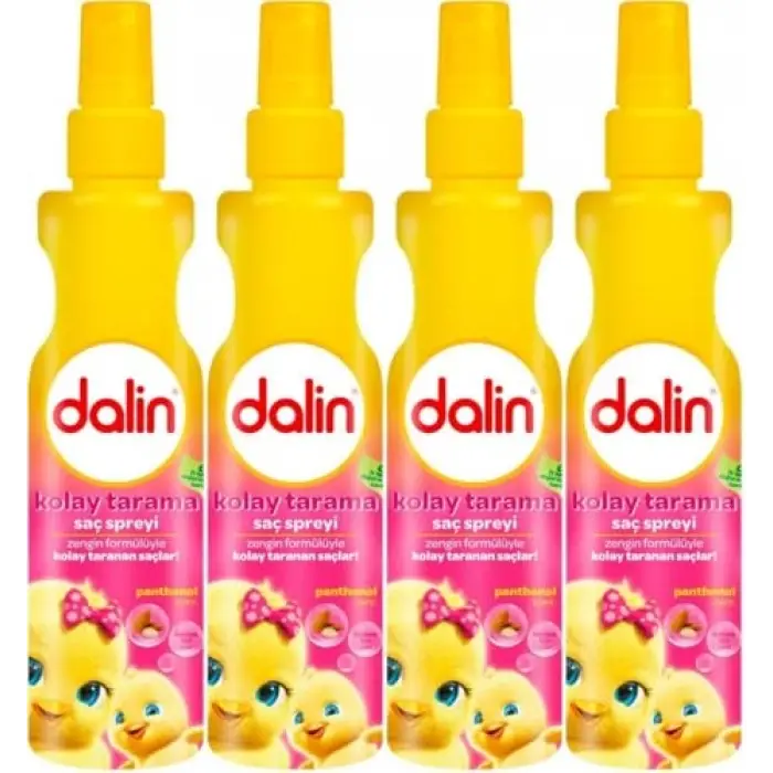 Dalin Kolay Saç Tarama Spreyi, 200 ml, Badem Özlü, 4lü Set