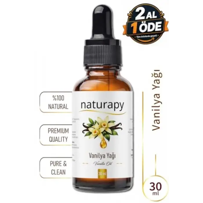 Damlalıklı Cam Şişede Vanilya Yağı 30 ml
