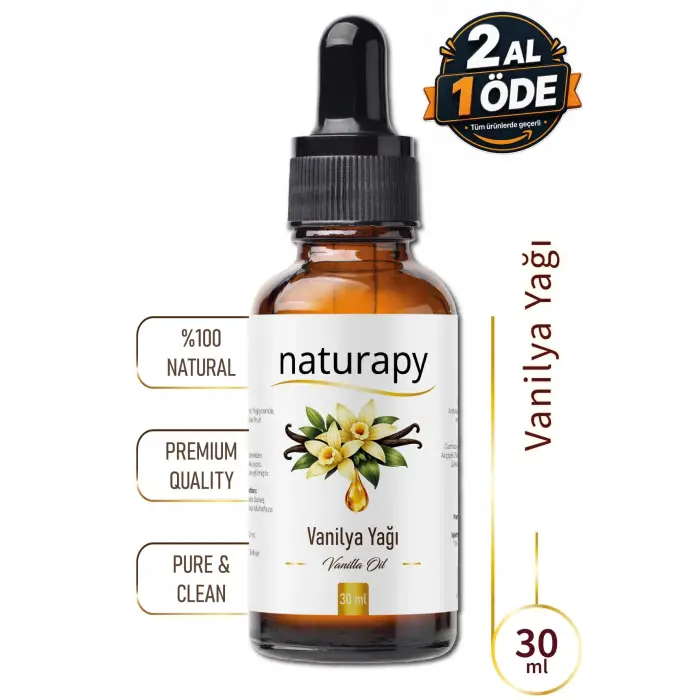 Damlalıklı Cam Şişede Vanilya Yağı 30 ml