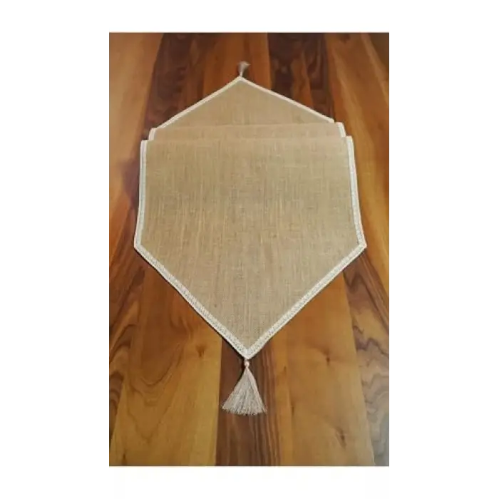 Dantel Kenarlı Jüt Runner 40x150