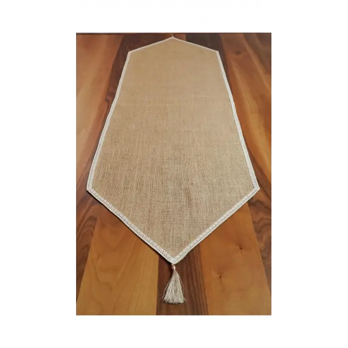 Dantel Kenarlı Jüt Runner 40x150