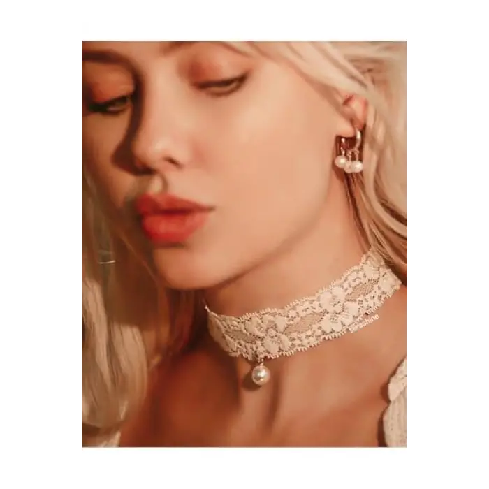 Dantelli Tasma Kolye-Choker Kolye