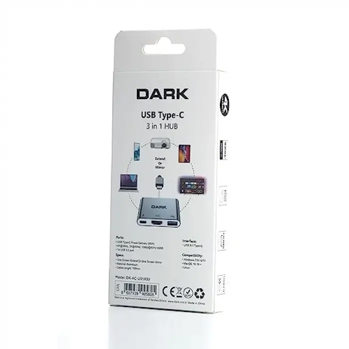DARKDK-AC-U31X32USB3.1TypeC-HDMIF+TypeCŞarj+USB3.0D()