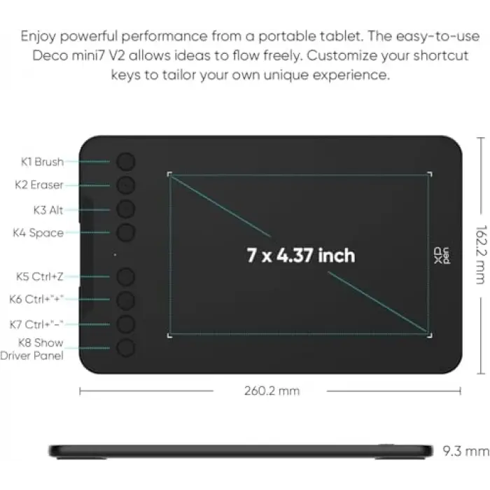Deco Mini7 Grafik Tablet; Android, Windows ve iOS Uyumluluğu