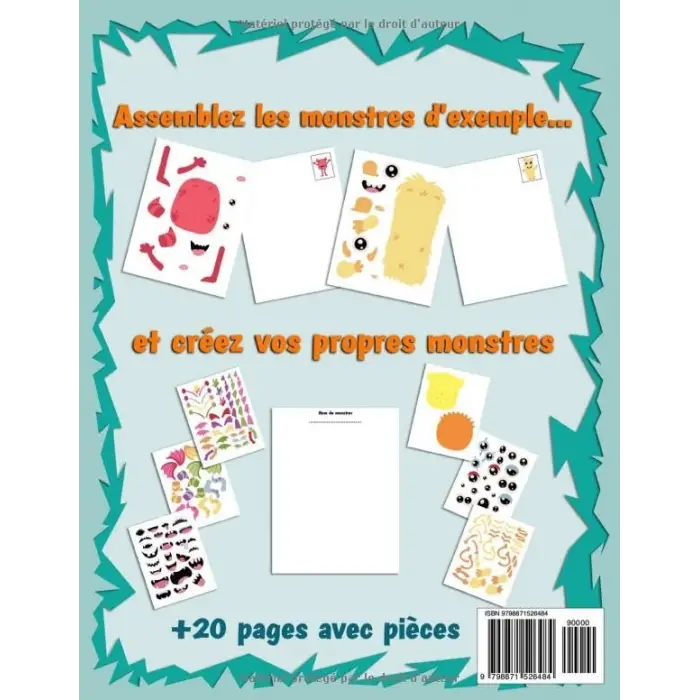 Dècouper ET Collage Fabrıque DE Monstres: Apprenez à utiliser les ciseaux | Apprenez à couper | Créez vos monstres | Jeu de découpe | 3 à 8 ans | Psychomotricité fine