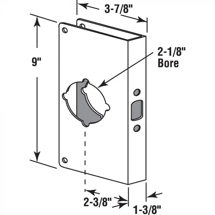 Defender Security U 9585 1-3/8 x 9 Kalın Paslanmaz Çelik; 2-1/8 Kilit ve Kapı Güçlendirici, 1-3/8