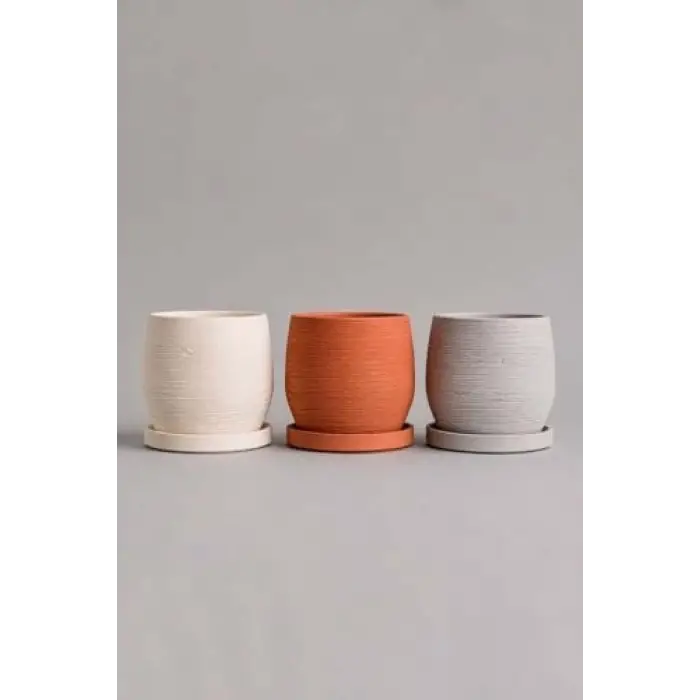 Dekoratif Beton Saksı V-122-Turuncu