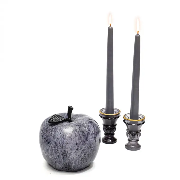 Dekoratif Black Apple Heykel (16 cm)